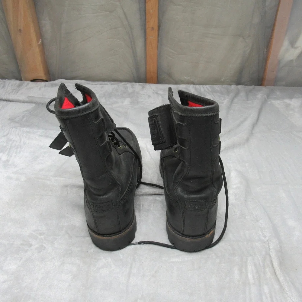 Polo Ralph Lauren Mens 9.5D Wolcott Boots BLK Leather Buckle Work Combat Ranger - Picture 8 of 16